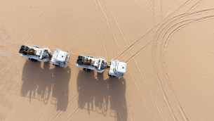 Nomad 65 neo from above in desert environment